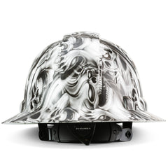 Full Brim Pyramex Hard Hat, Custom Three Wise Skulls Design, Safety Helmet, 6 Point