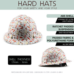 Full Brim Pyramex Hard Hat, Custom The Tinkerer Design, Safety Helmet, 6 Point