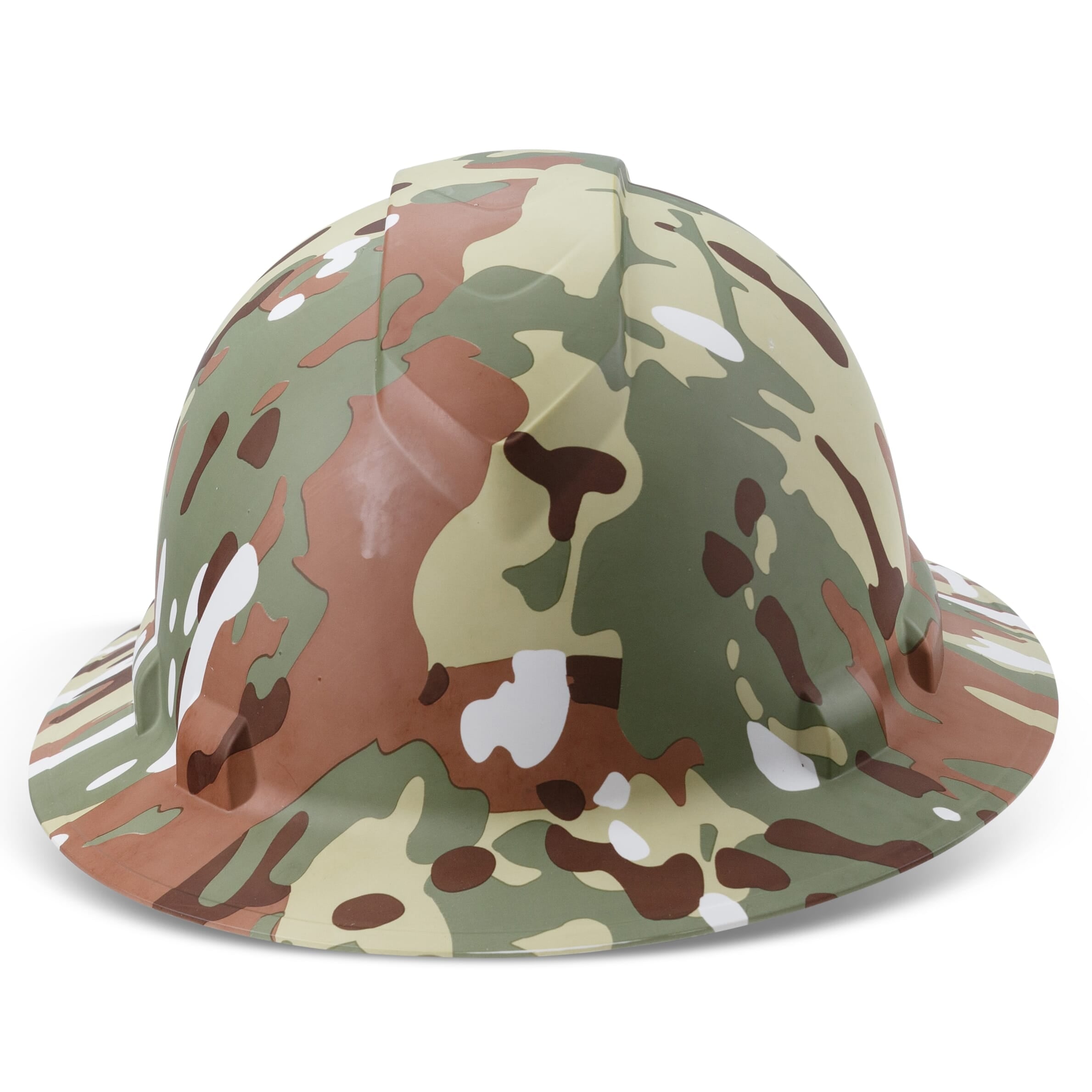 Full Brim Pyramex Hard Hat, Custom Army Camo Design, Safety Helmet, 6 Point