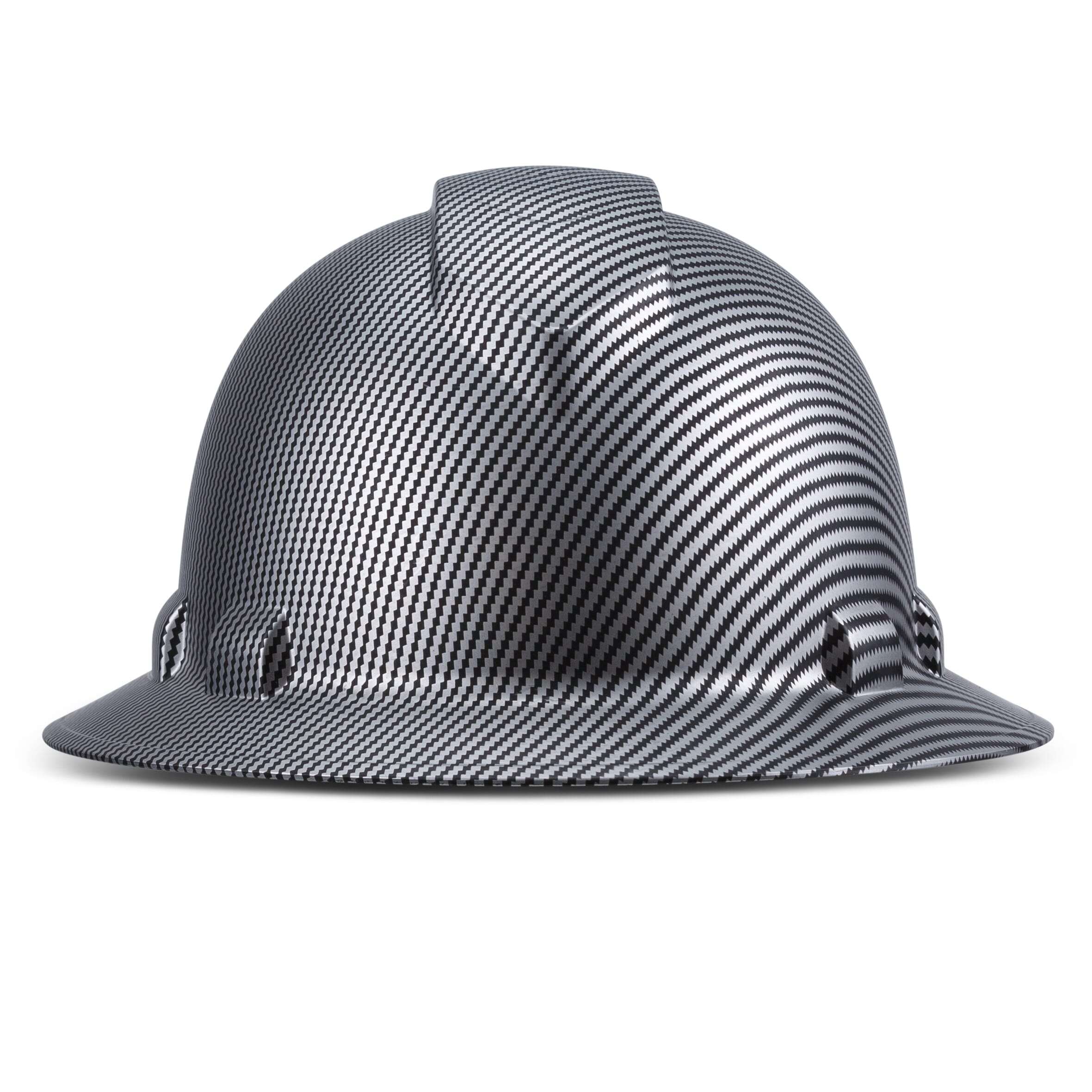Full Brim Pyramex Hard Hat, Custom Disco Wave, Black Hat Design, Safety Helmet, 6 Point