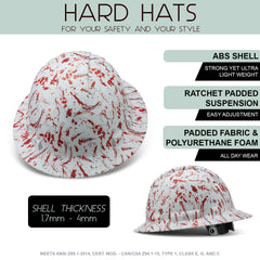 Full Brim Pyramex Hard Hat, Custom Paint Splash Design, Safety Helmet, 6 Point
