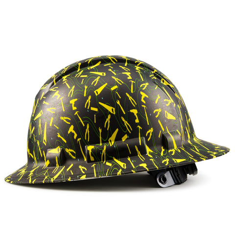 Full Brim Pyramex Hard Hat, Custom Toolin' Around Design, Safety Helmet, 6 Point