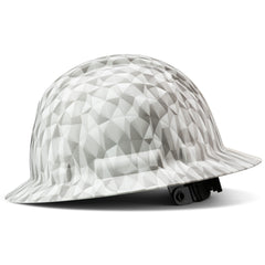 Full Brim Pyramex Hard Hat, Custom Gray Scale Design, Safety Helmet, 6 Point