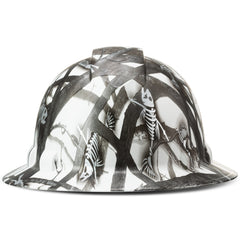 Full Brim Pyramex Hard Hat, Custom Fishbone Design, Safety Helmet, 6 Point