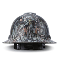 Full Brim Pyramex Hard Hat, Custom Hidden Antler Camo Design, Safety Helmet, 6 Point