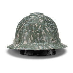 Full Brim Pyramex Hard Hat, Custom Hidden Warrior Camo Design, Safety Helmet, 6 Point