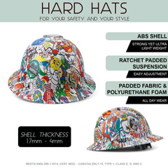 Full Brim Pyramex Hard Hat, Custom Character Chaos Design, Safety Helmet, 6 Point