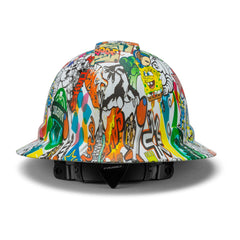Full Brim Pyramex Hard Hat, Custom Cartoon Calamity Design, Safety Helmet, 6 Point