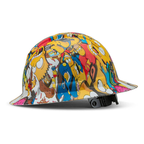 Full Brim Pyramex Hard Hat, Custom Springfield Shenanigans Design, Safety Helmet, 6 Point