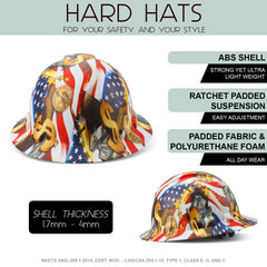 Full Brim Pyramex Hard Hat, Custom Capitalism Forever Design, Safety Helmet, 6 Point