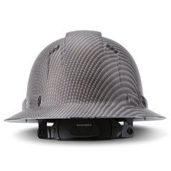Full Brim Pyramex Hard Hat, Custom Dark Weave Design, Safety Helmet, 6 Point