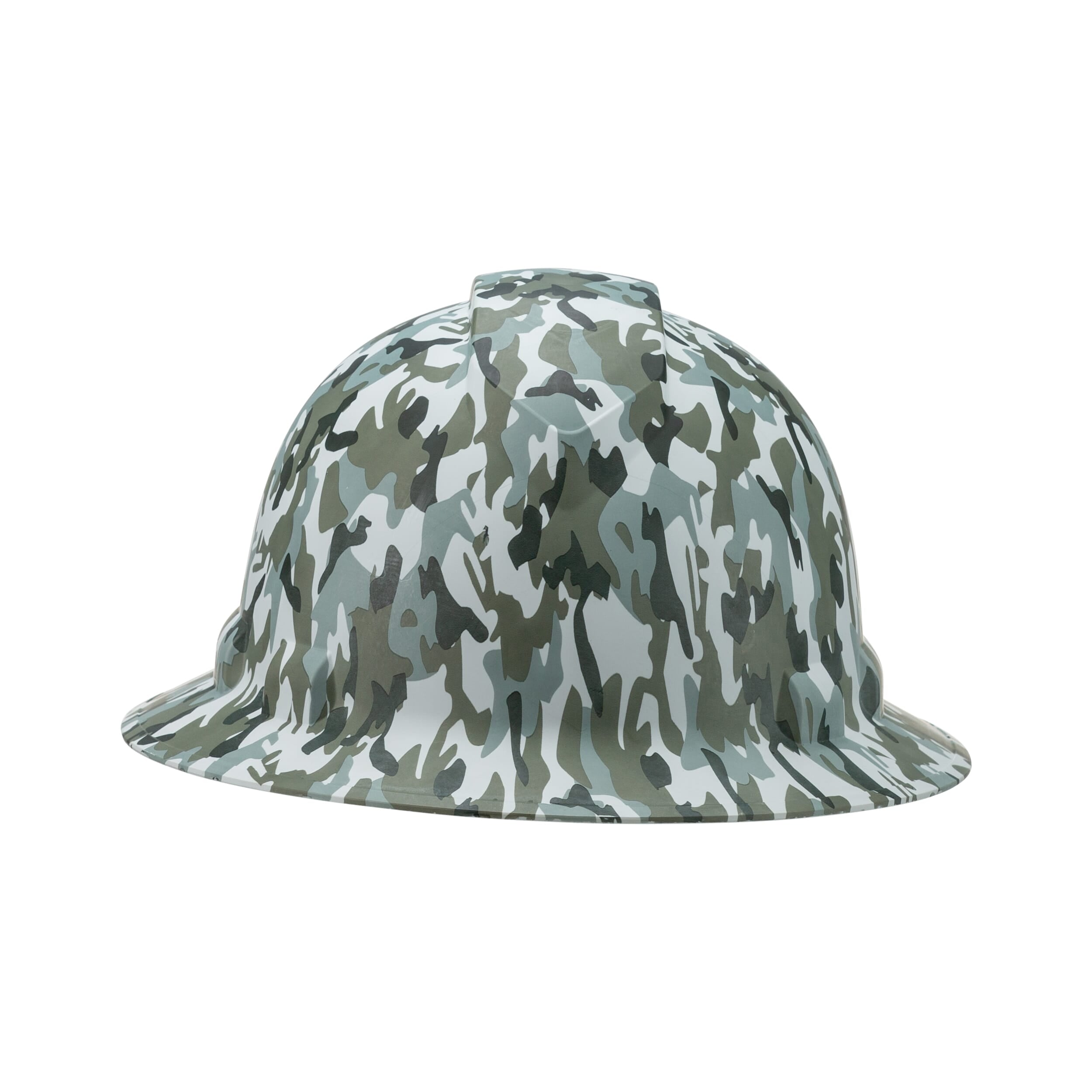 Full Brim Pyramex Hard Hat, Custom Rocky Camo Design, Safety Helmet, 6 Point