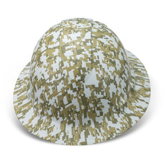 Full Brim Pyramex Hard Hat, Custom Winter Camo Design, Safety Helmet, 6 Point