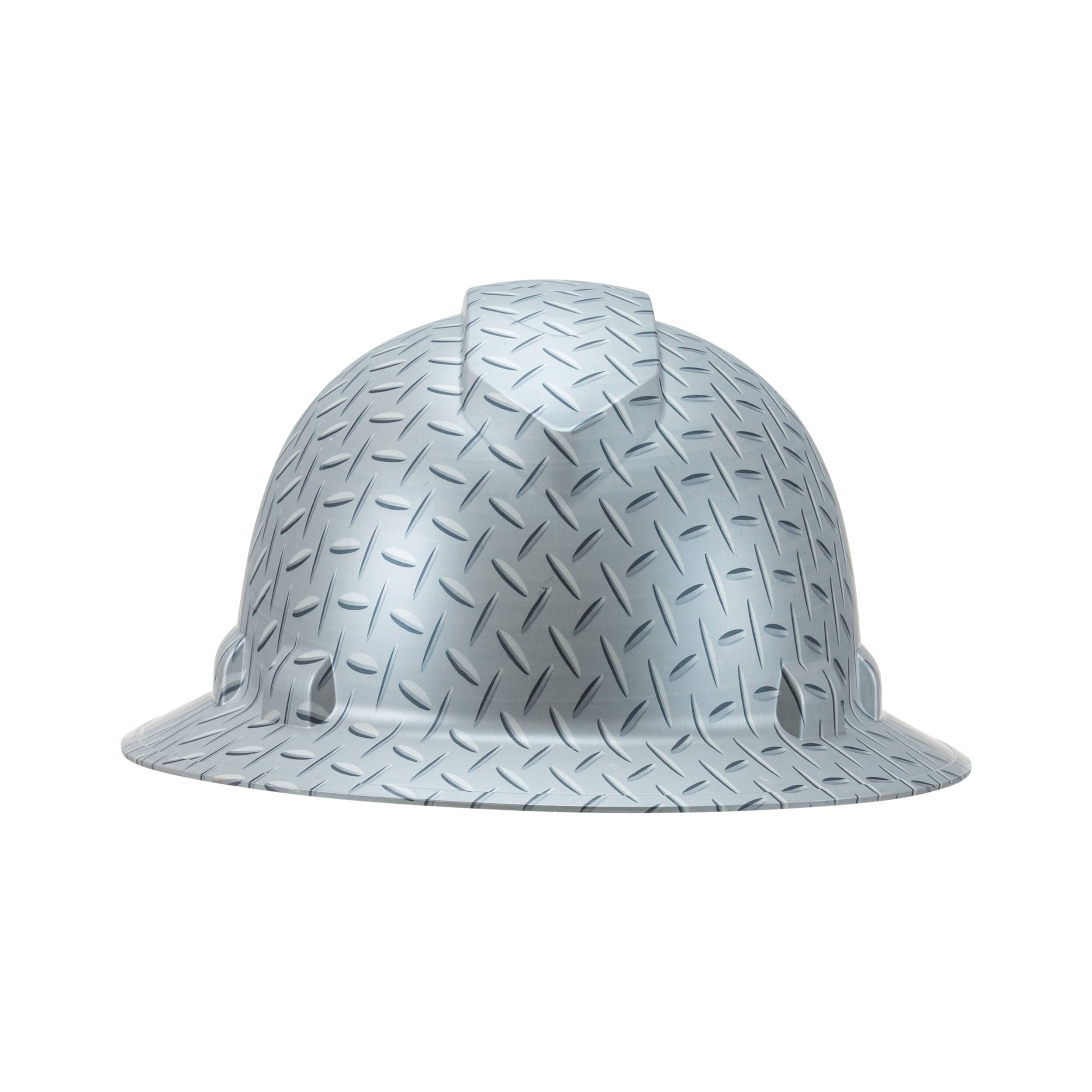 Full Brim Pyramex Hard Hat, Custom Steel Tread Design, Safety Helmet, 6 Point