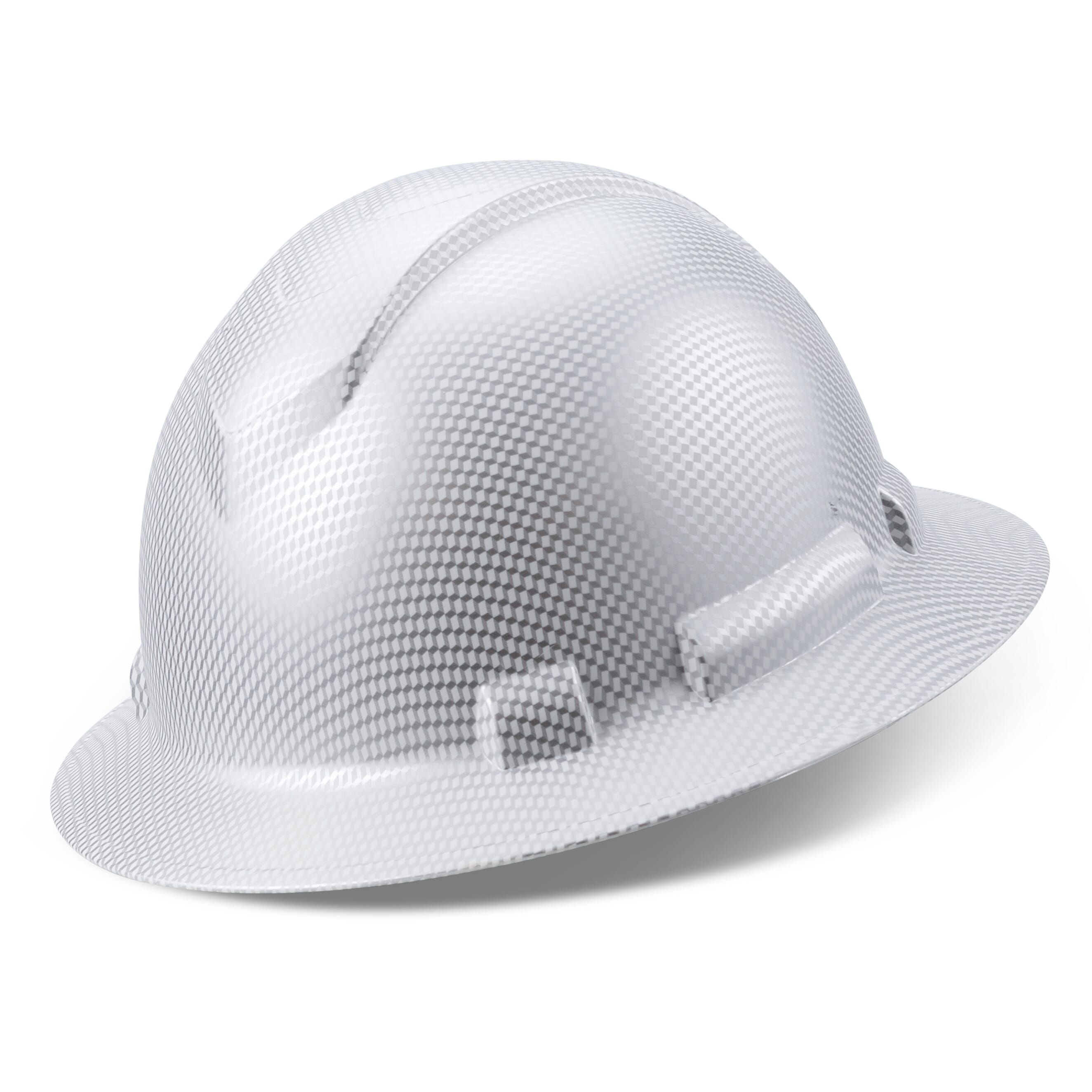 Full Brim Pyramex Hard Hat, Custom Ice Cube Platinum Design, Safety Helmet, 6 Point