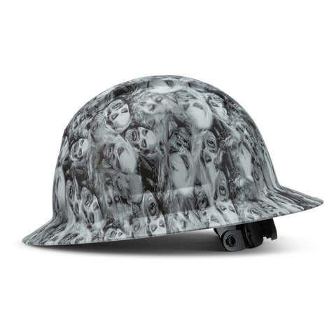 Full Brim Pyramex Hard Hat, Custom Zombie Army Design, Safety Helmet, 6 Point
