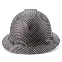 Full Brim Pyramex Hard Hat, Custom Dark Weave Design, Safety Helmet, 6 Point