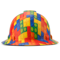 Full Brim Pyramex Hard Hat, Custom Lego Master Design, Safety Helmet, 6 Point