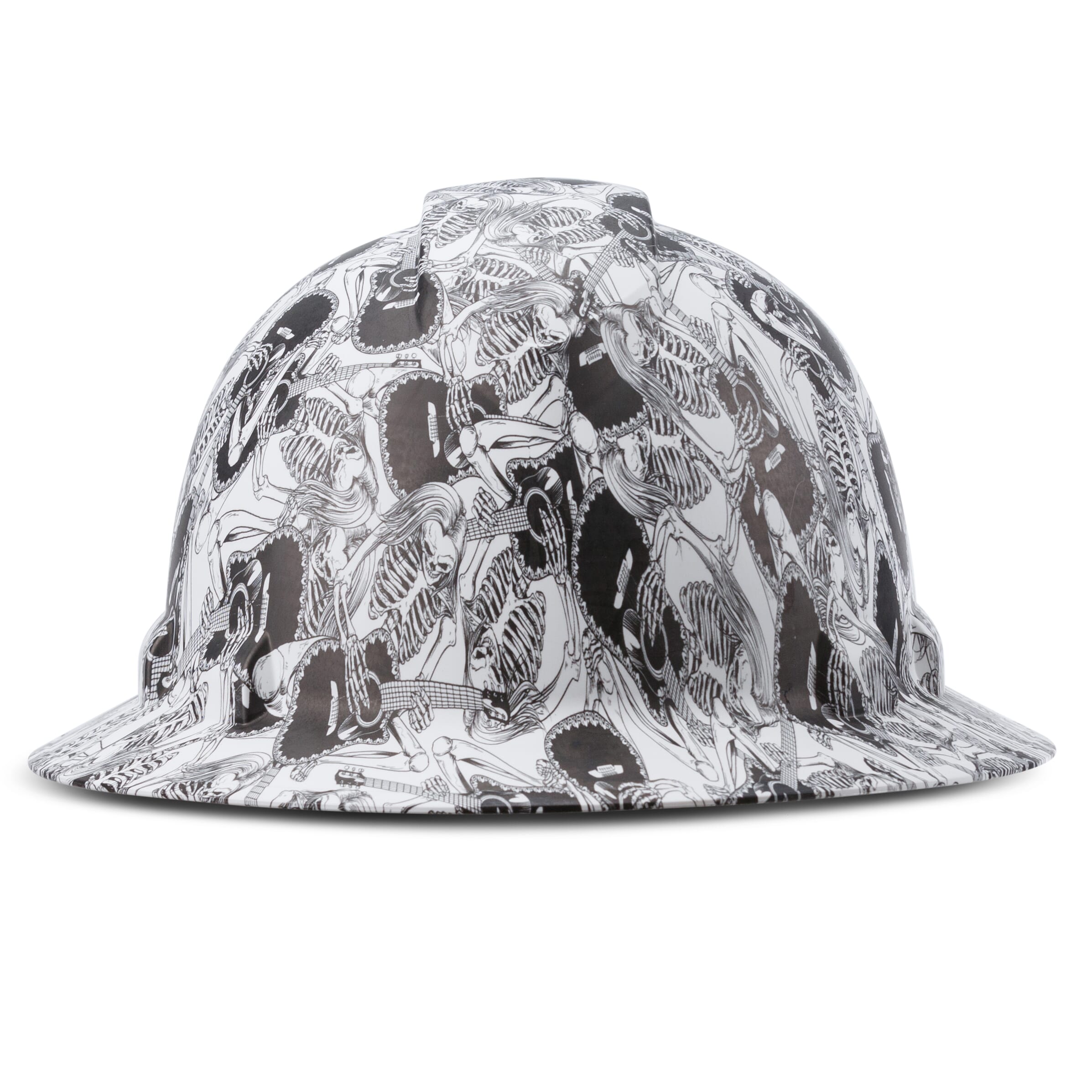 Full Brim Pyramex Hard Hat, Custom Acoustic Apocalypse Design, Safety Helmet, 6 Point