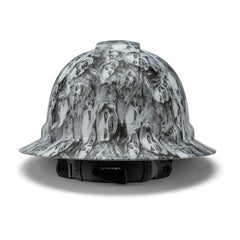 Full Brim Pyramex Hard Hat, Custom Zombie Army Design, Safety Helmet, 6 Point