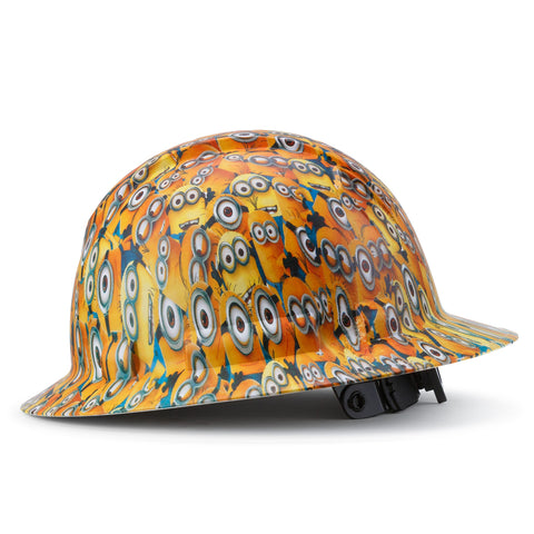 Full Brim Pyramex Hard Hat, Custom Despicable Henchmen Design, Safety Helmet, 6 Point