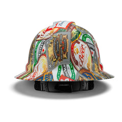Full Brim Pyramex Hard Hat, Custom Happy Hour Design, Safety Helmet, 6 Point