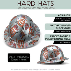 Full Brim Pyramex Hard Hat, Custom Gadsden Flag Design, Safety Helmet, 6 Point
