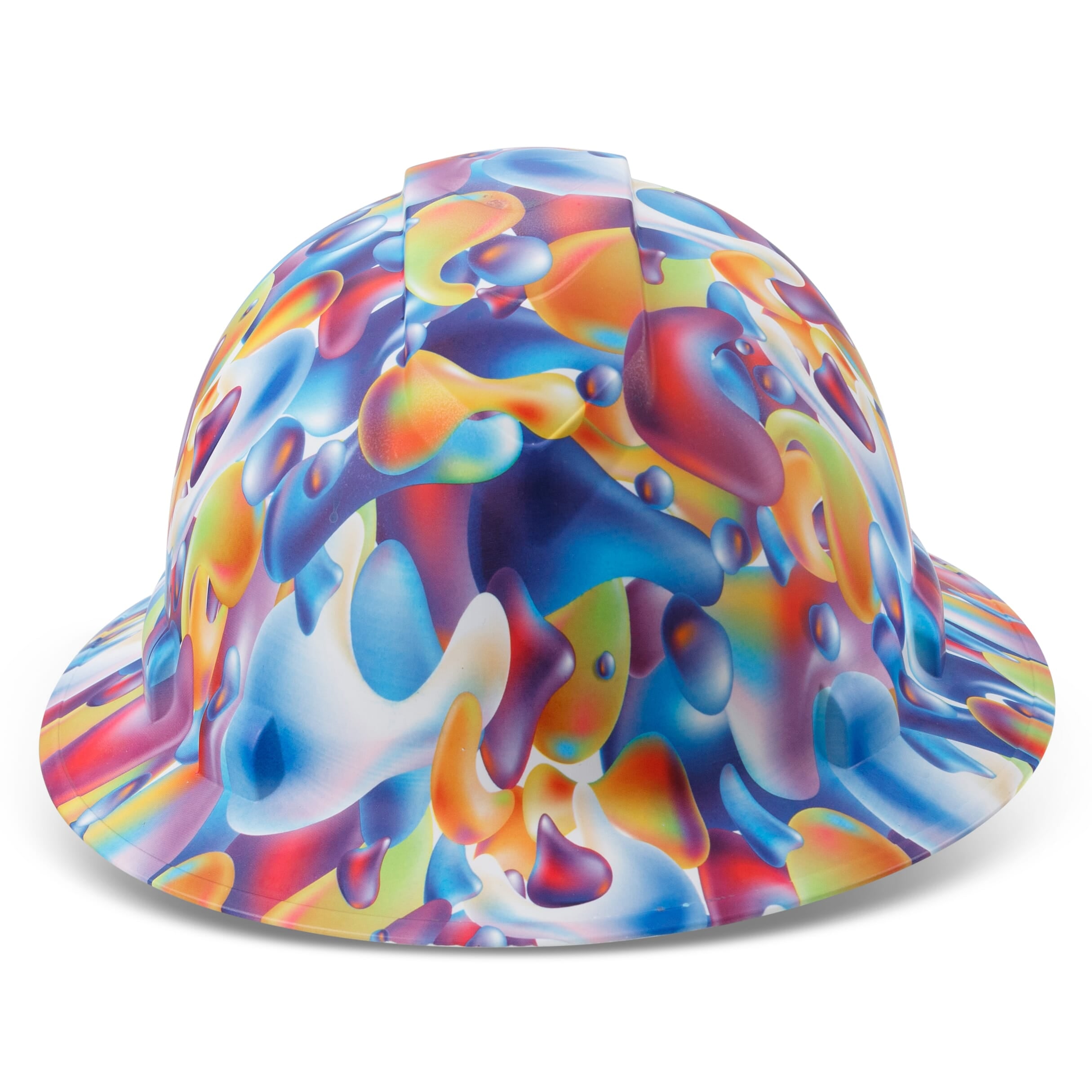 Full Brim Pyramex Hard Hat, Custom Color Bubbles Design, Safety Helmet, 6 Point