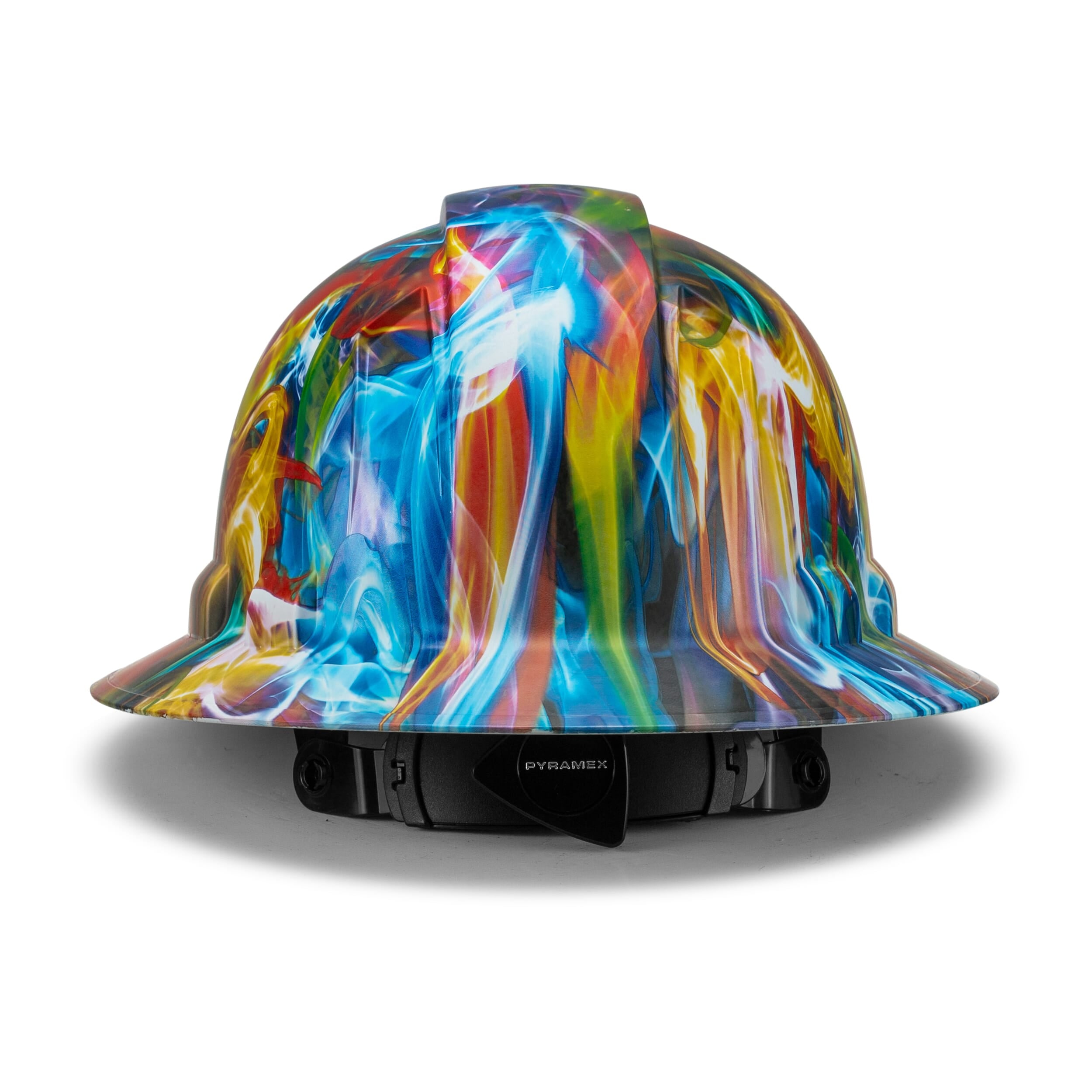 Full Brim Pyramex Hard Hat, Custom Jawbreaker Design, Safety Helmet, 6 Point