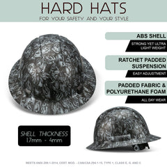 Full Brim Pyramex Hard Hat, Custom Primal Scream Design, Safety Helmet, 6 Point