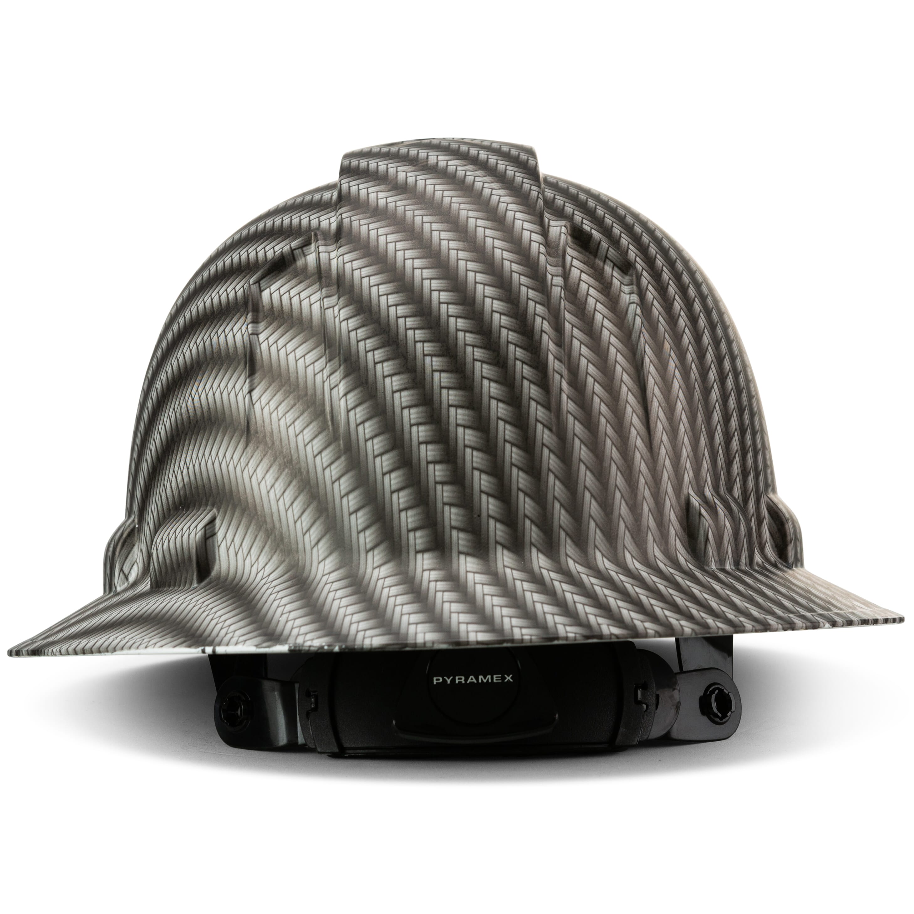 Full Brim Pyramex Hard Hat, Custom Tire Track Design, Safety Helmet, 6 Point