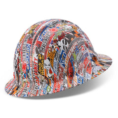 Full Brim Pyramex Hard Hat, Custom Logo-A-Gogo Design, Safety Helmet, 6 Point