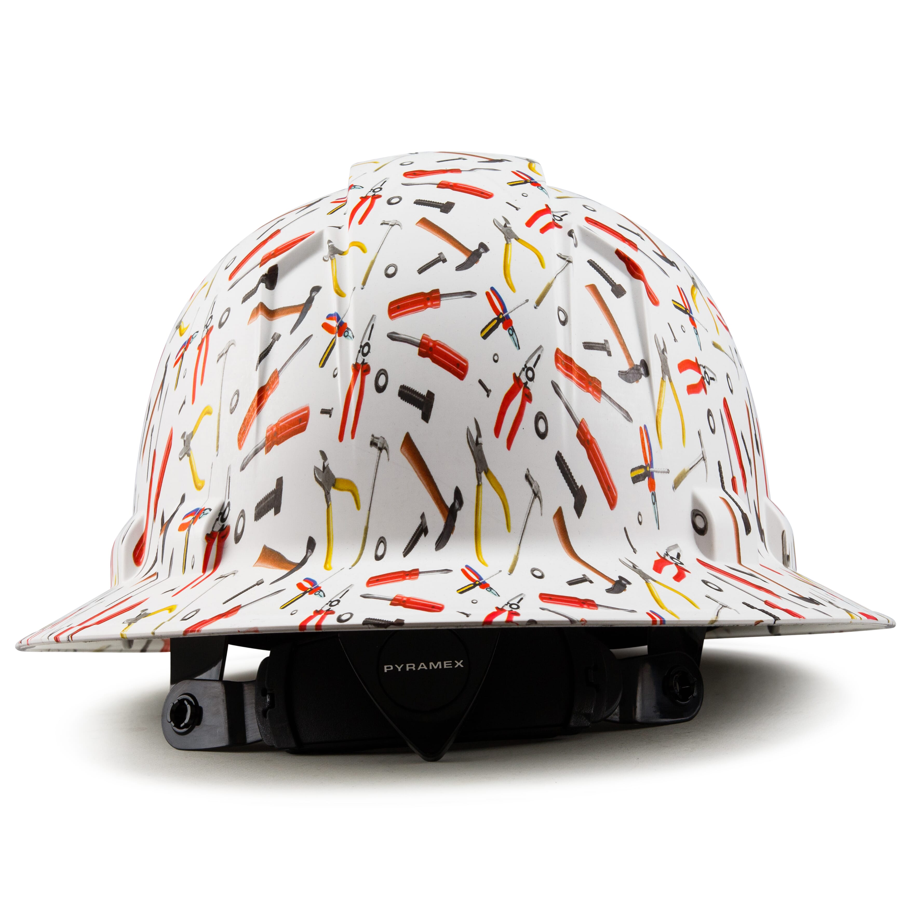 Full Brim Pyramex Hard Hat, Custom The Tinkerer Design, Safety Helmet, 6 Point