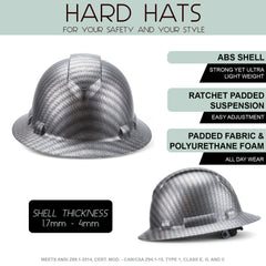 Full Brim Pyramex Hard Hat, Custom Interlace Design, Safety Helmet, 6 Point