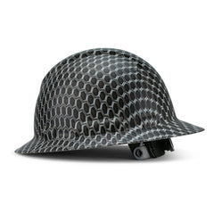 Full Brim Pyramex Hard Hat, Custom Black Beehive Design, Safety Helmet, 6 Point