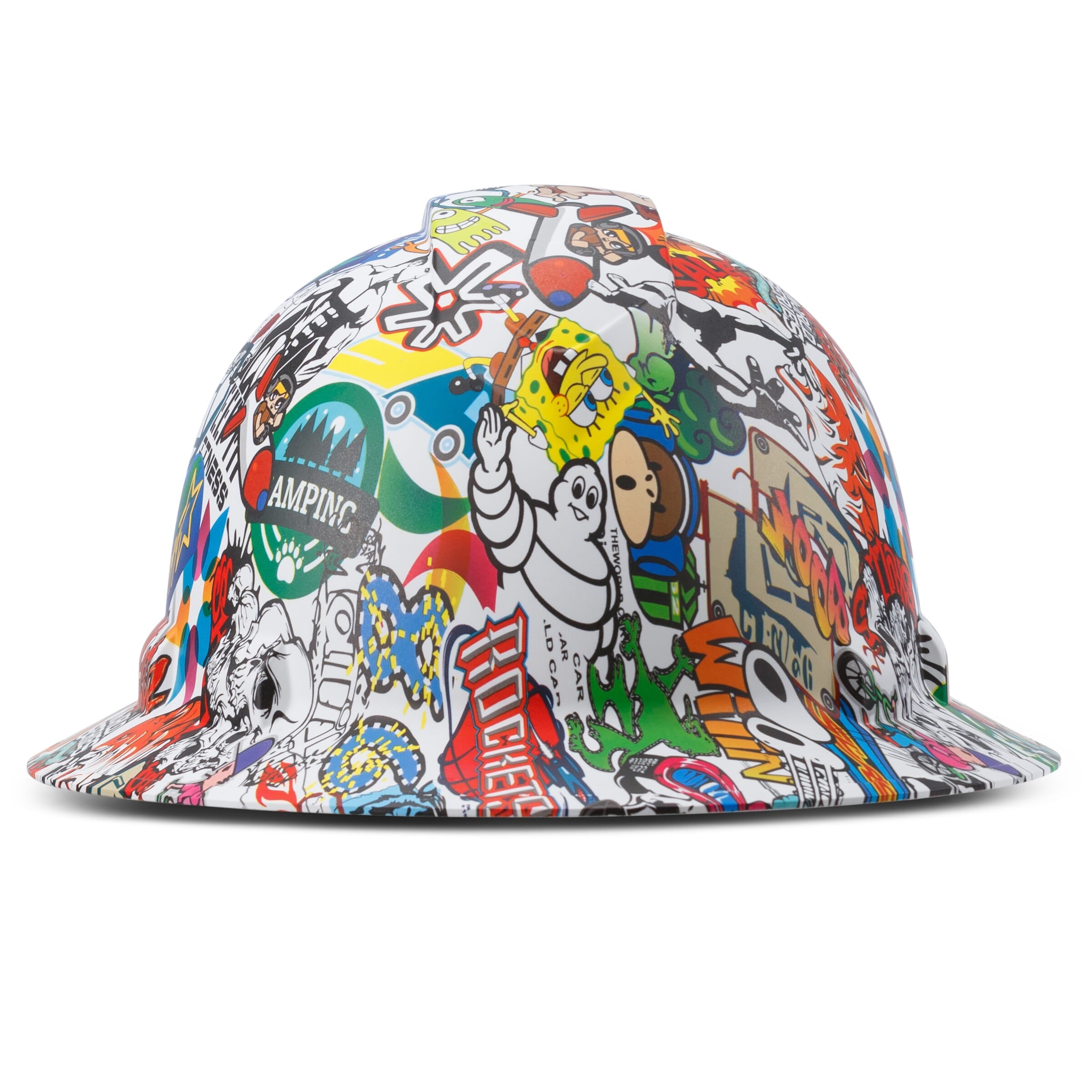 Full Brim Pyramex Hard Hat, Custom Character Chaos Design, Safety Helmet, 6 Point