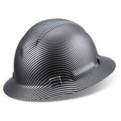 Full Brim Pyramex Hard Hat, Custom Disco Wave, Black Hat Design, Safety Helmet, 6 Point